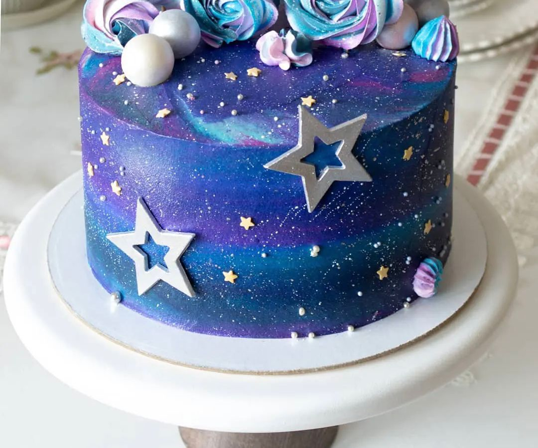 8" Galaxy Cake (strawberry shortcake) | Sweet Avenue Bake Shop